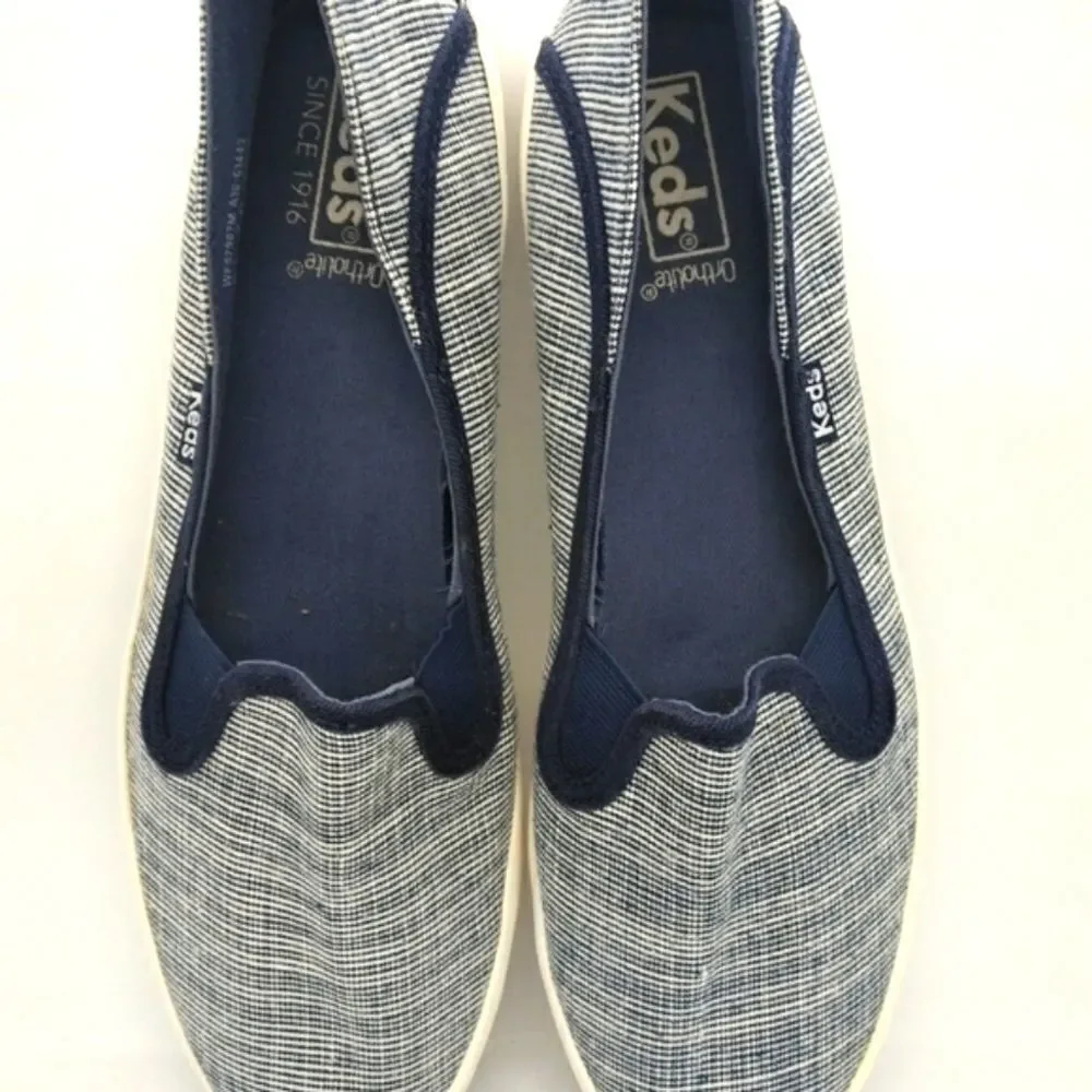 Keds Women's Casual Slip On Shoes Sneakers Size 9.5 Blue,‎ White